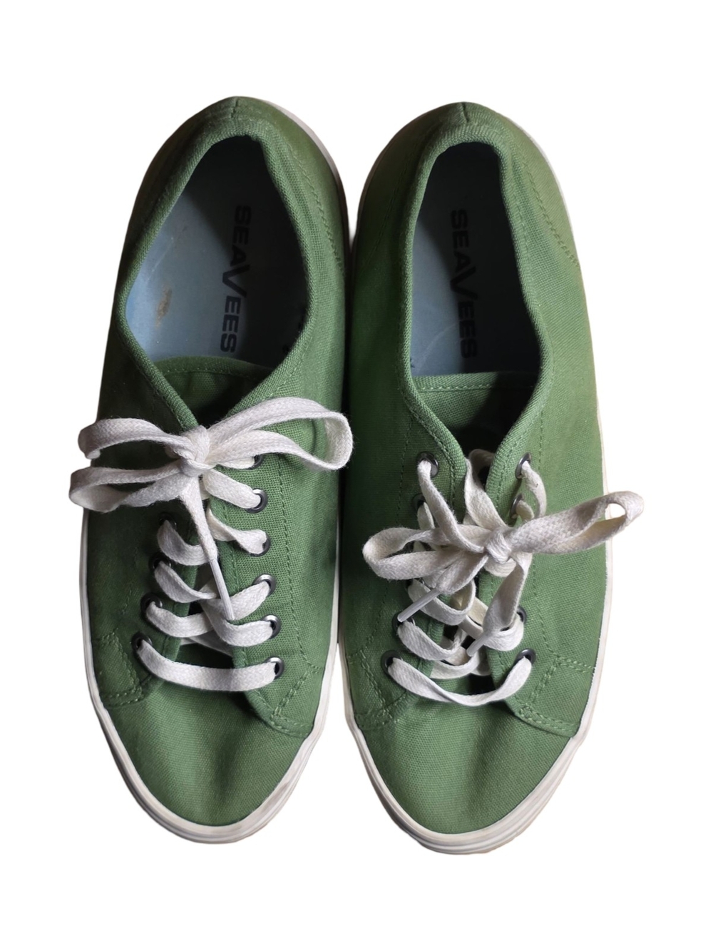 SeaVees Green Canvas Platform Sneakers Women’s US 9 EU 40 Casual Lace Up Shoes